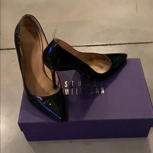 Stuart Weitzman Nouveau Black Patent Point Pump